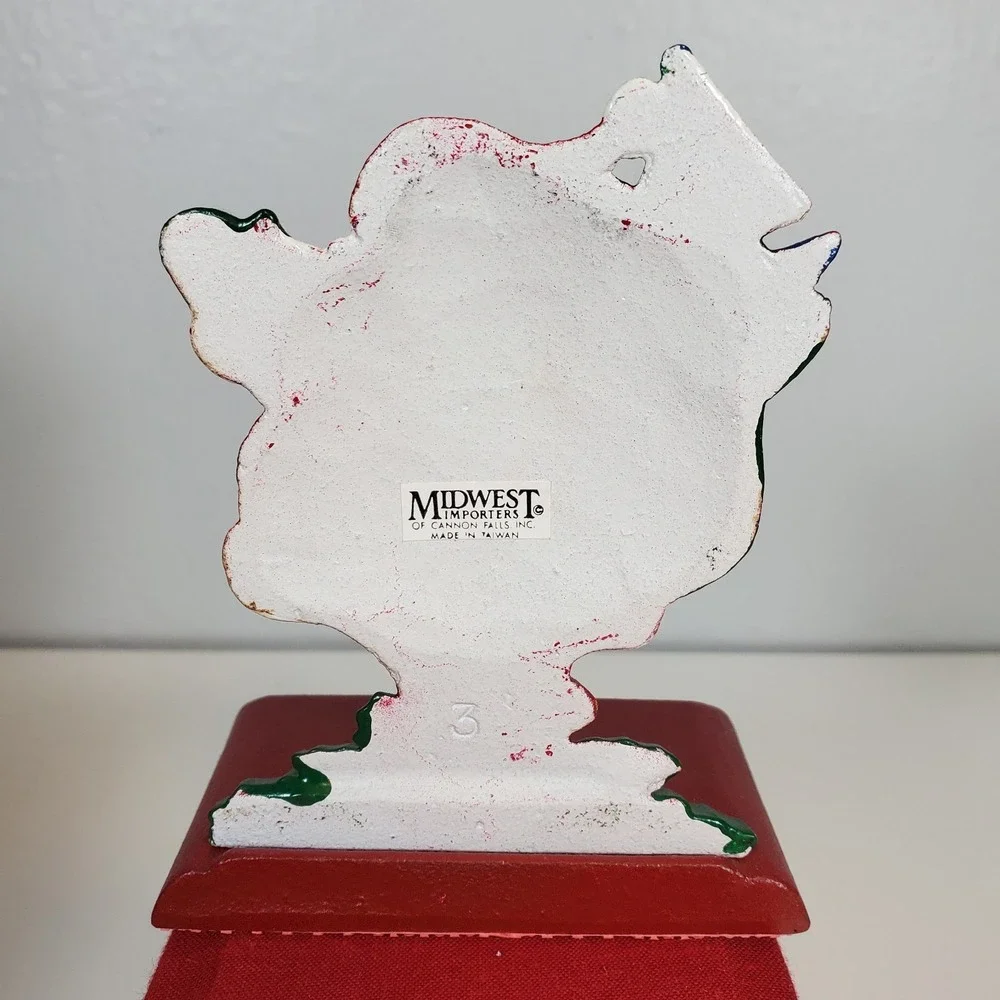 VTG Midwest Cannon Falls Cast Iron Waving Santa Christmas Stocking Hanger Holder